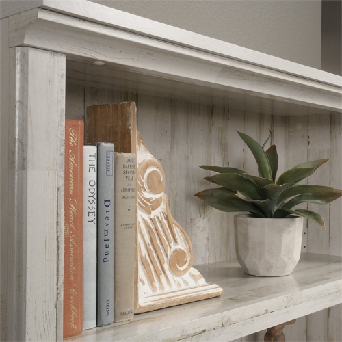 Sauder Misc Storage 5-Shelf Tall Wood Bookcase in White Plank