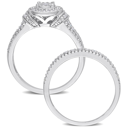 Amour 1/4 CT TW Bague de Mariée Diamant en Argent