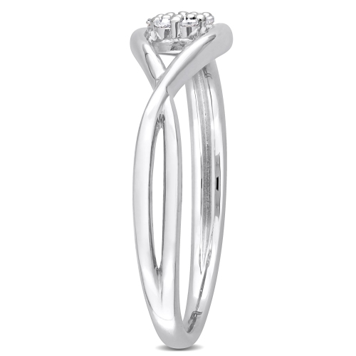 Amour Diamond Accent Promise Ring Silver - Size 8