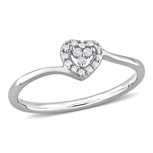 Amour Diamond Accent Promise Ring Silver - Size 6