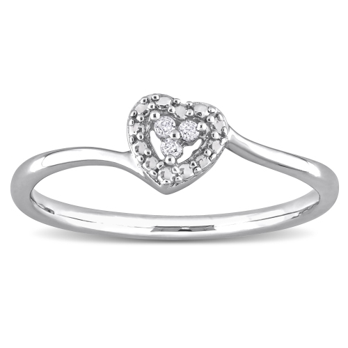 Amour Diamond Accent Promise Ring Silver - Size 6