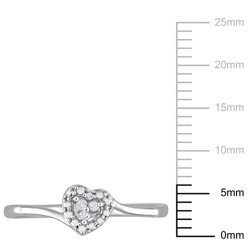 Amour Diamond Accent Promise Ring Silver - Size 6