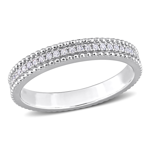 AMOUR  1/10 Ct Tw Diamond Eternity Ring - Size 7 In Silver