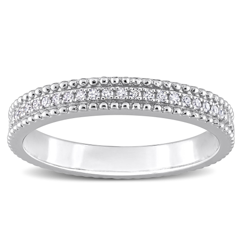 Amour 1/10 CT TW Diamond Eternity Ring Silver - Size 7