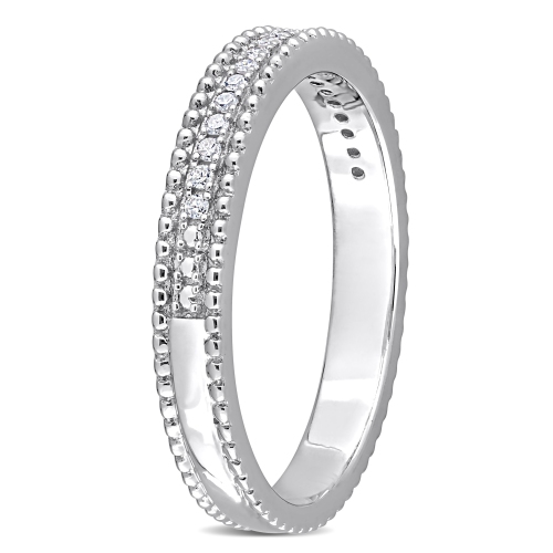 Amour 1/10 CT TW Diamond Eternity Ring Silver - Size 7