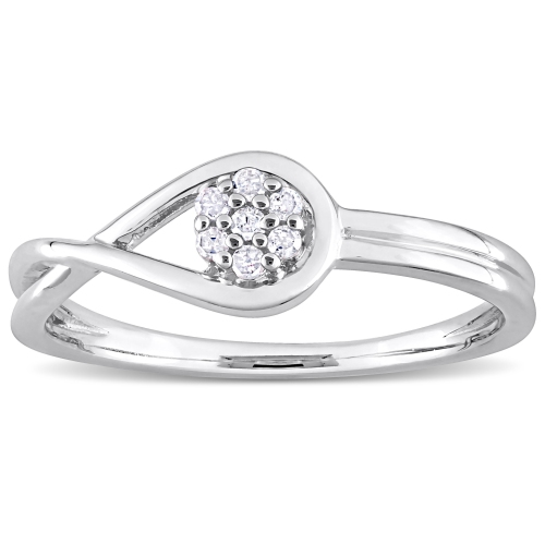Amour Diamond Accent Promise Ring Silver - Size 6