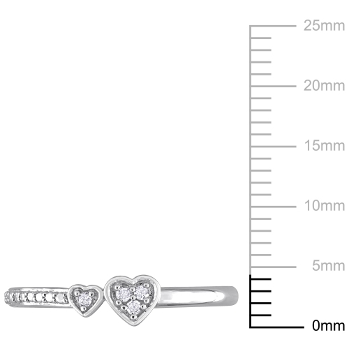 Amour Diamond Accent Heart Promise Ring Silver - Size 7