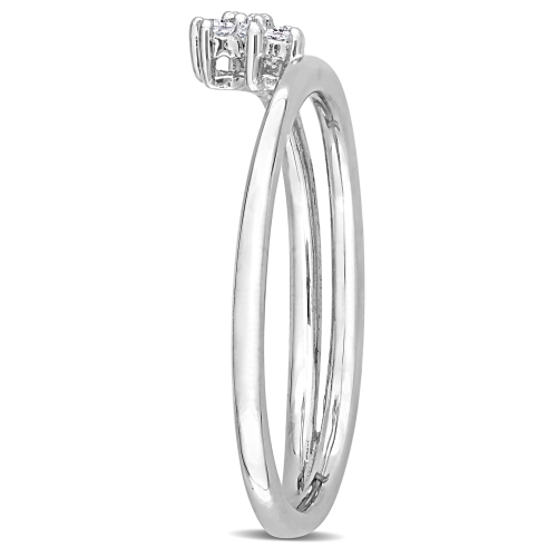 Amour Diamond Accent Floral Promise Ring Silver - Size 6