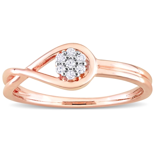 Amour Diamond Accent Infinity Promise Ring Pink Silver - Size 6