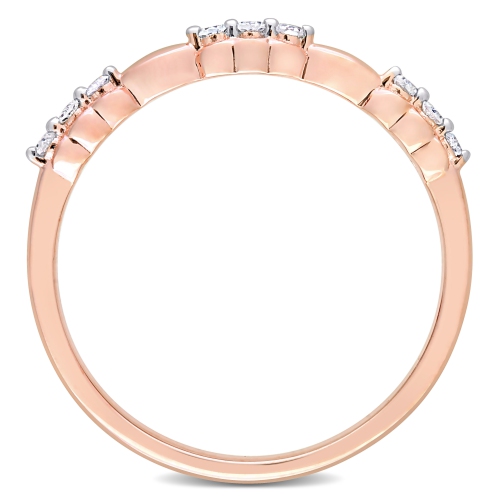 Amour 1/10 CT TW Diamond Promise Ring Pink Silver - Size 7