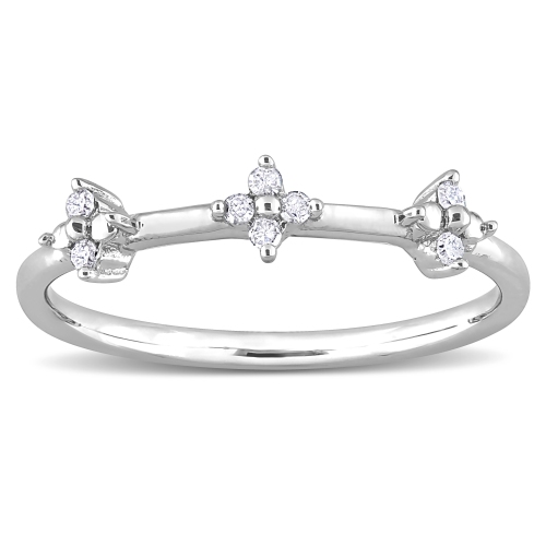 Amour 1/10 CT TW Diamond Promise Ring Silver - Size 6
