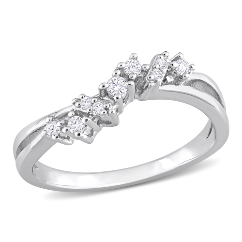 AMOUR  1/6 Ct Tw Diamond Nine Stone Ring - Size 7 In Silver