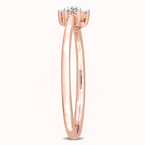 Amour Diamond Accent Promise Ring Pink Silver - Size 8