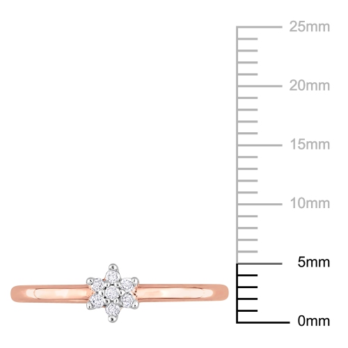 Amour Diamond Accent Promise Ring Pink Silver - Size 8