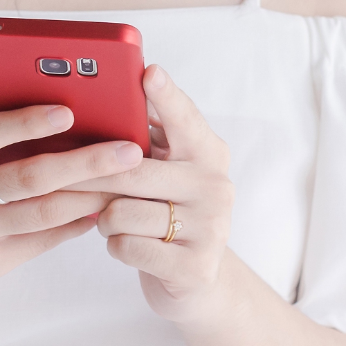 Amour Diamond Accent Promise Ring Yellow Silver - Size 7