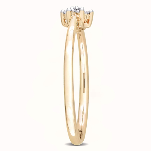 Amour Diamond Accent Promise Ring Yellow Silver - Size 8