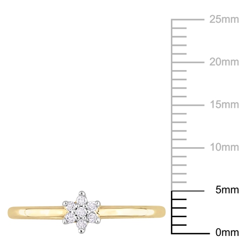Amour Diamond Accent Promise Ring Yellow Silver - Size 8