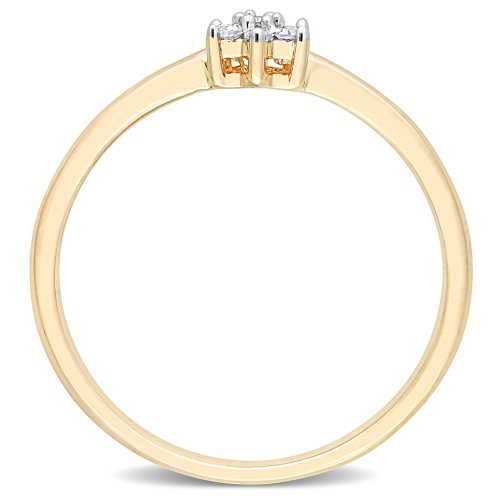 Amour Diamond Accent Promise Ring Yellow Silver - Size 8