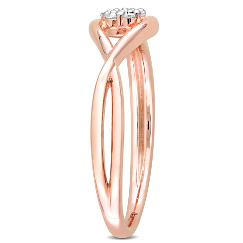 Amour Diamond Accent Infinity Promise Ring Pink Silver - Size 7