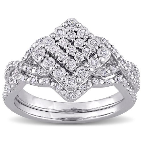 Amour 1/4 CT TW Diamond Vintage Ring Silver - Size 8