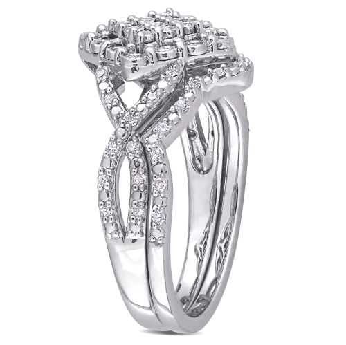 Amour 1/4 CT TW Diamond Vintage Ring Silver - Size 8