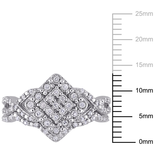 Amour 1/4 CT TW Diamond Vintage Ring Silver - Size 8