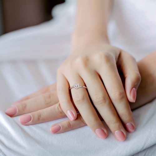 Amour Diamond Accent Promise Ring Silver - Size 8