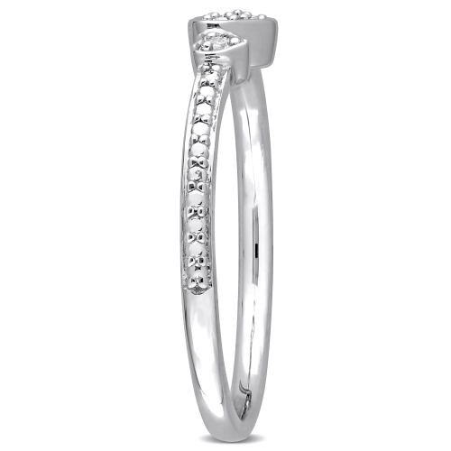 Amour Diamond Accent Heart Promise Ring Silver - Size 6