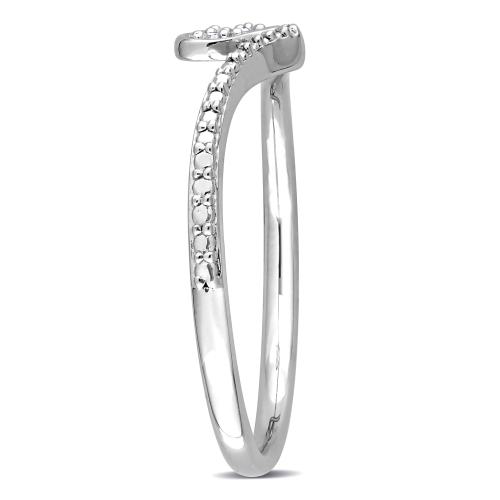 Amour Diamond Accent Heart Promise Ring Silver - Size 6