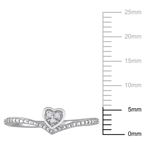 Amour Diamond Accent Heart Promise Ring Silver - Size 6