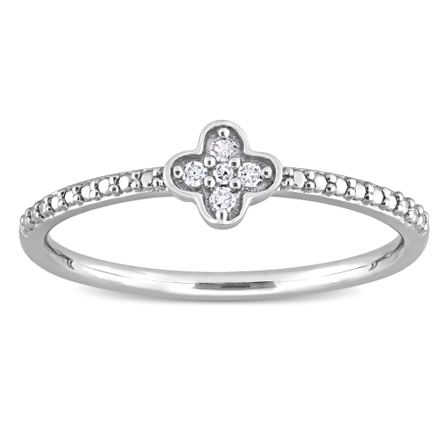 Amour Diamond Accent Promise Ring Silver - Size 7