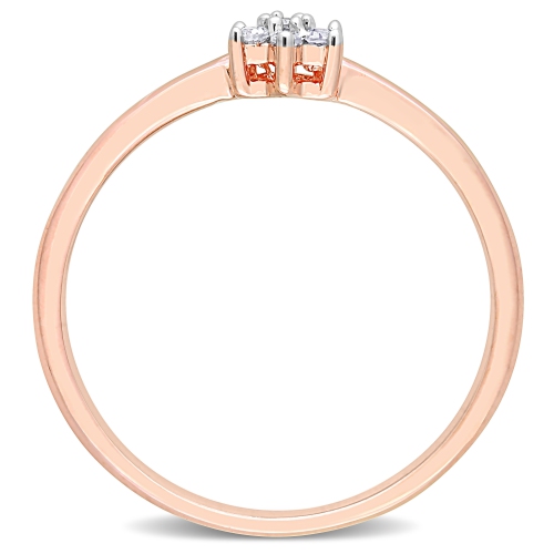 Amour Diamond Accent Promise Ring Pink Silver - Size 6