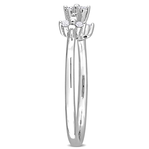 Amour 1/10 CT TW Diamond Promise Ring Silver - Size 7