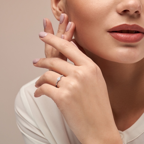 Amour Diamond Accent Promise Ring Silver - Size 8