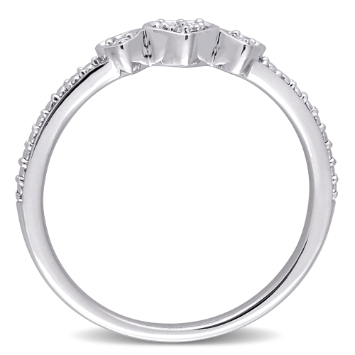 Amour Diamond Accent 3-Heart Eternity Ring Silver - Size 7