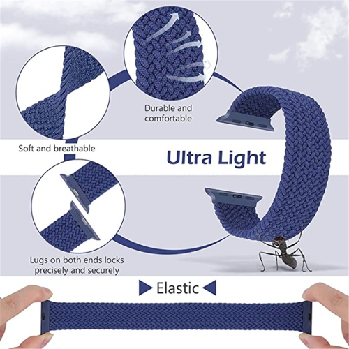 Bracelet de rechange élastique tressé Solo pour Apple Watch iWatch Series 1 à 10 SE Ultra, 42&nbsp;mm 49&nbsp;mm, 45&nbsp;mm, 46&nbsp;mm, 44&nbsp;mm,