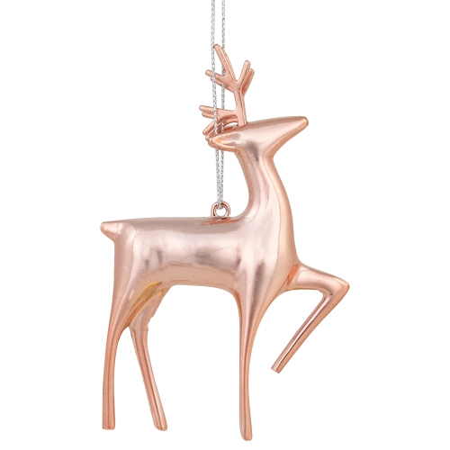 4.75" Shiny Rose Gold Reindeer Christmas Tree Ornament