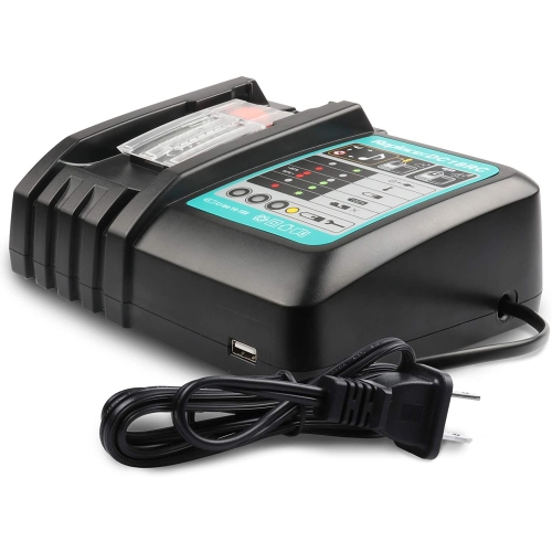 DC18RC 18&nbsp;V Chargeur de batterie de rechange pour Makita 18&nbsp;V Lithium ion LED compatible avec Makita 14,4&nbsp;V - 18&nbsp;V