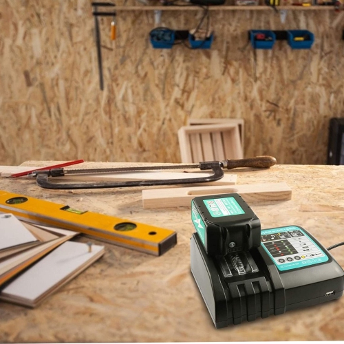 DC18RC 18&nbsp;V Chargeur de batterie de rechange pour Makita 18&nbsp;V Lithium ion LED compatible avec Makita 14,4&nbsp;V - 18&nbsp;V