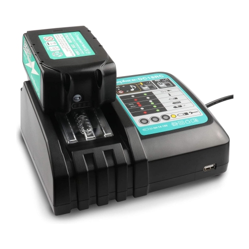 DC18RC 18&nbsp;V Chargeur de batterie de rechange pour Makita 18&nbsp;V Lithium ion LED compatible avec Makita 14,4&nbsp;V - 18&nbsp;V