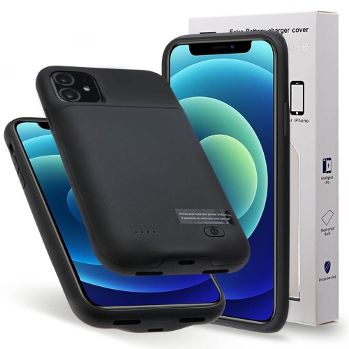 Couvercle de chargeur supplémentaire de 6000 mAh avec protecteur en verre trempé de 4x pour iPhone 12 Mini