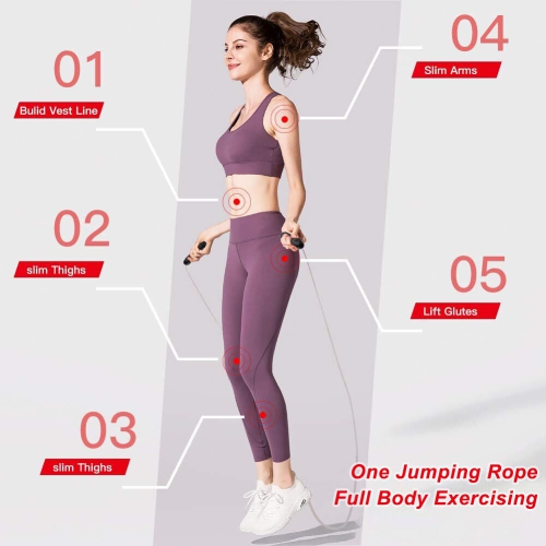 Corde à sauter ajustable avec câble à roulement à billes pour l’entraînement