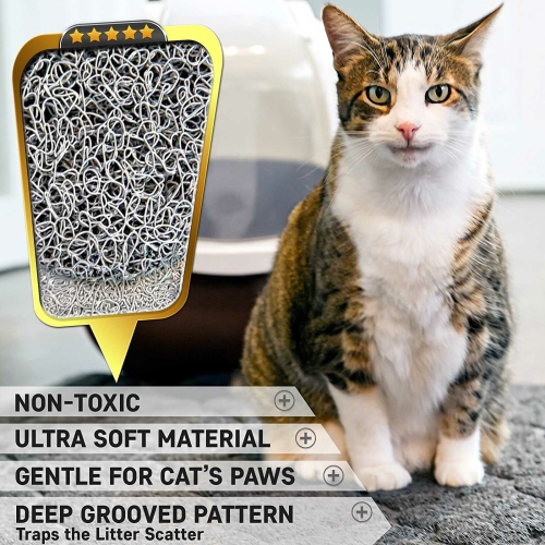 Tapis d’alimentation flexible et étanche pour animaux avec envers antidérapant pour chiens et chats CA