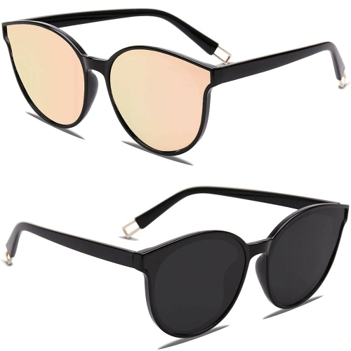YELLOW-PRICE  Ultra Thin Light Polarized Cat Eye Mirrored Sunglasses Oversized Frame for Women In Multicolor