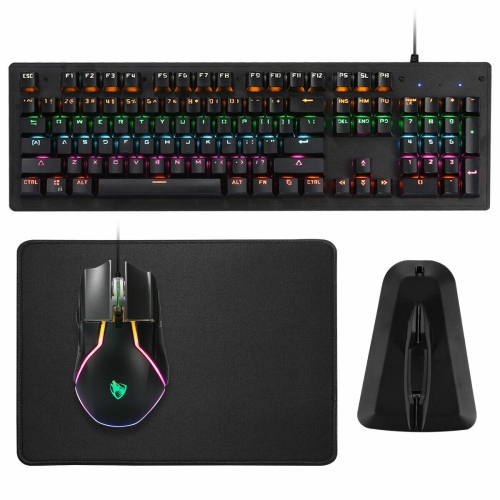 PRO LED Gaming Keyboard and Mouse Set Multi-Colored Changing Backlight Mouse CA