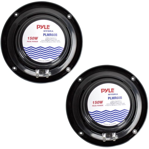 6.5 Inch Dual Marine Speakers - 2 Way Waterproof and Weather Resistant Outdoor Audio Stereo Sound System with 400