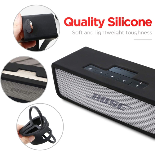Carry Case for Bose Soundlink Mini 1/2 Bluetooth Speaker Travel Hard Carrying Shockproof Case with Wrist Strap Black