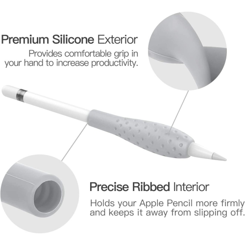 [2 Pack] Silicone Grip Holder Ergo Protective Sleeve Cover Case Accessories Compatible with Apple Pencil 1st / 2nd