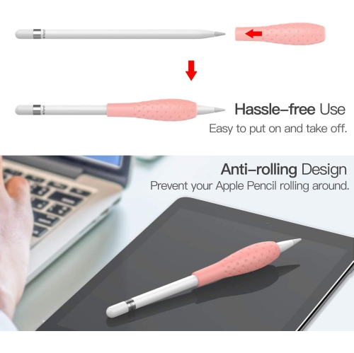 [2 Pack] Silicone Grip Holder Ergo Protective Sleeve Cover Case Accessories Compatible with Apple Pencil 1st / 2nd