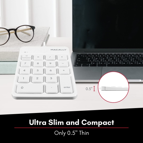 Wired USB Numeric Keypad Keyboard for Laptop, Apple Mac iMac MacBook Pro/Air, Windows PC, or Desktop Computer